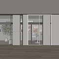 Modern Interior Featuring Stylish Glass Ribbed Folding Doors And White Decor Furniture