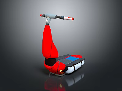 Red Motorcycle With Black Accents Blue Panel And Handlebar Design 3d model