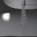 Hinged Door On Industrial Water Tower With Metal Frame And Ladder Structure