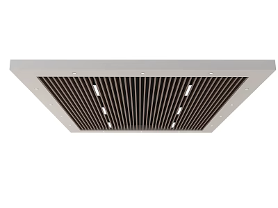 Modern Ceiling Design With Metal Grille And Recessed Lighting Fixtures 3d model