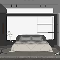 Modern Bedroom Interior Design With King Bed Built in Wardrobe Spotlights And Area Rug