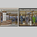 Elegant Men's Suits Clothing Store Interior With Mannequins And Window