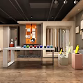 Modern Lobby Interior With Wooden Flooring Walls Circular Decor Green Plant And Bench