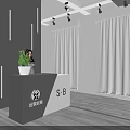 Dazzle Fashion Boutique White Exterior Glass Window Display Mannequin Dress Black White Landscape Art