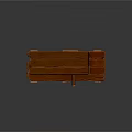 Decorative Ornament Set Featuring Wooden Birdhouse Design Red Roof And Circular Hole