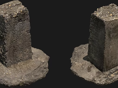 Rustic Stone And Wood Structures On Natural Rock Bases 3d model