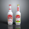 Two Pepperade White Drink Bottles With Red Green Labels And Spicy Flavor