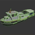 Modern Water Transport Boat With White And Gray Hull And Upper Deck Windows