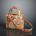 Elegant Patterned Handbag With Decorative Straps And Vibrant Colors For Daily Use