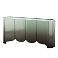 Modern Entryway Console Table With Gradient Color And Scalloped Cabinet Design 3d model