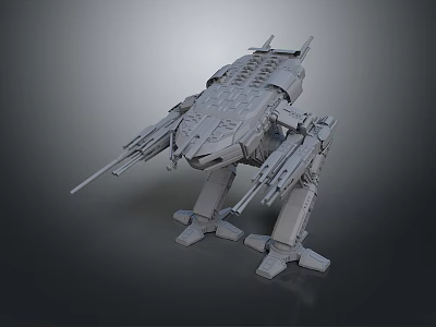 Mechanical Character And Robotic Creature With Sci Fi Multi Weapon Battle Structure 3d model
