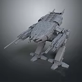 Mechanical Character And Robotic Creature With Sci Fi Multi Weapon Battle Structure 3d model
