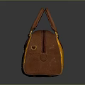 Adidas Stylish Bag in Orange Brown Pattern with White Three Leaf Logo and Leather Handle