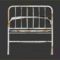 Old Rusted Iron Bed Frame With Vintage Metal Structure And Single Size 3d model