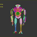 Sci Fi Metallic Robot With Blue Glowing Eyes And Mechanical Limb Structure