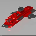 Red Futuristic Spacecraft Model With Gray Details For Space Exploration Missions