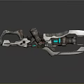Futuristic Sci Fi Weapon Design With Mechanical Parts And Blue Glowing Elements