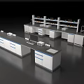 Functional Laboratory Tables with Workbenches Drawers Shelves and Faucet Equipment