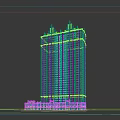 Modern Commercial Complex With Tall Building Exterior Design Decorative Top And Ground Floor Shops