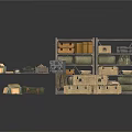 Organized Storage Space With Stacked Crates Metal Shelves And Various Boxes