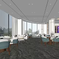 Modern Reception Area Sales Office Negotiation Area Water Bar Counter Negotiation Table and Chair Sand Table Chandelier Hall Lobby 3d model