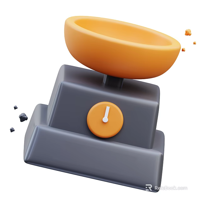 Smart Machine Gray Scale With Orange Bowl And Small Falling Particles 3d model