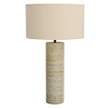 Modern Table Lamp With Beige Cork Column And Fabric Shade Design 3d model