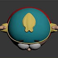 3D Rendered Cartoon Character With Red Jacket Orange Pockets Blue Yellow Hat And Surprised Expression