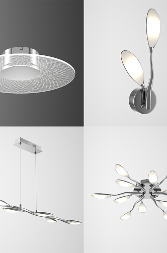 Modern lamp combination chandelier wall lamp 3d model