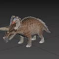 Realistic Triceratops 3D Model With Large Horns Decorative Frill And Textured Body