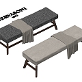 Gervasoni Gray Middle Bench Bed End Stool 3d model