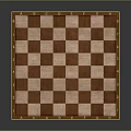 Wooden Square Chessboard With Red Brown And Light Checkerboard Pattern And Brown Border