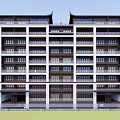 New Chinese-style Residential Building Noble Large-size Multi-storey Residence 3d model