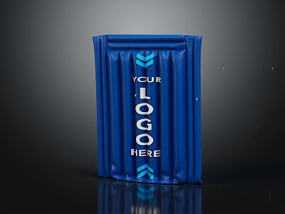 Blue Logo Display Sign With Your Logo Here And Modern Design Elements 3d model