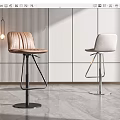 Modern Bar Stools With Leather And Upholstered Seats In Contemporary Interior