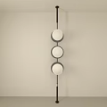Modern Decorative Light With Three Round Globes And Black Hanging Frame In Minimalist Room