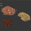 Dried Tea Leaves Varieties Showcased On Dark Background Surface 3d model