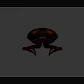 3D Rendered Ancient Armored Animal With Segmented Orange Brown Black Shell Red Legs