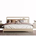 Modern Kids Bed With Wooden Frame Nightstands Pillows And Soft Rug