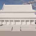 Ancient Architecture With Traditional Roof Design White Walls Stone Steps And Wooden Pillars