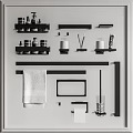 Modern Bathroom Accessories with Black Shelves Towel Racks Towel Toothbrush Holder Tumbler And Bottles