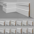 White Decorative Molding Components With Various Design Styles For Home Interiors 3d model