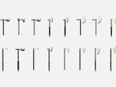 European-style Cold Weapon Sword Axe Weapon Game Props 3d model