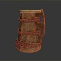Rustic Wooden Mug With Rope Wrapped Design Textured Surface And Sturdy Handle