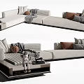 Modern Minotti corner sofa 3d model