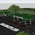 Modern New Energy Charging Station Parking Lot With Electric Vehicles And Green Landscaping