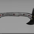Modern Tactical Axe with Honeycomb Pattern Handle Silver Black Red Accents and Metal Blade