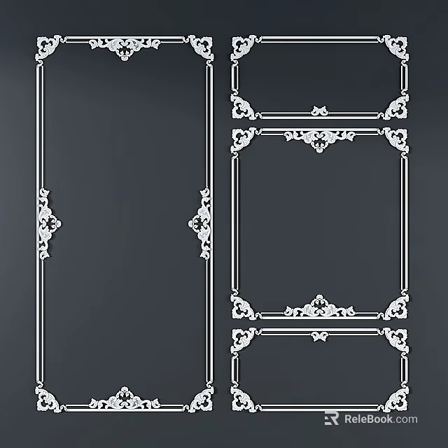 Ornate Decorative Lines With Intricate Frame Patterns And Elegant Design Elements 3d model