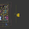 Birds Eye View Floor Plan of Modern Residential Interior with Living Dining and Bedroom Spaces