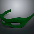 Green Superhero Mask With Curved Design And Eye Holes For Costume Use